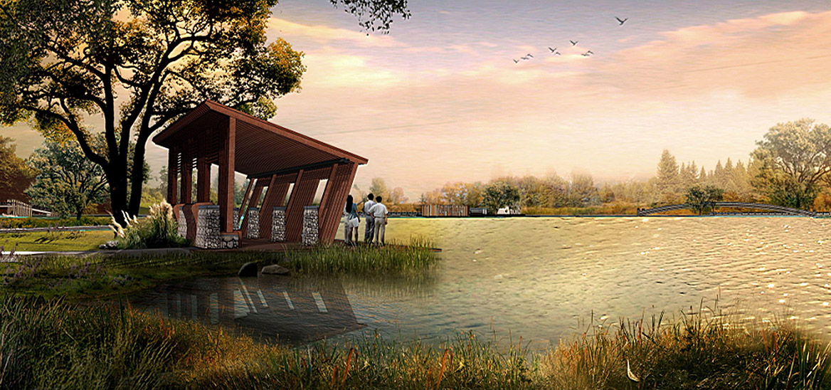 洪梅鎮(zhèn)烏沙村村莊規(guī)劃設(shè)計紀念公園節(jié)點效果圖二