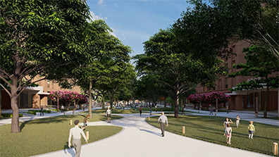 學(xué)校綠地改造設(shè)計(jì)的總體布局與功能分區(qū)